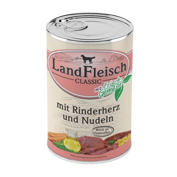 Landfleisch Dog Classic Rinderherz & Nudeln