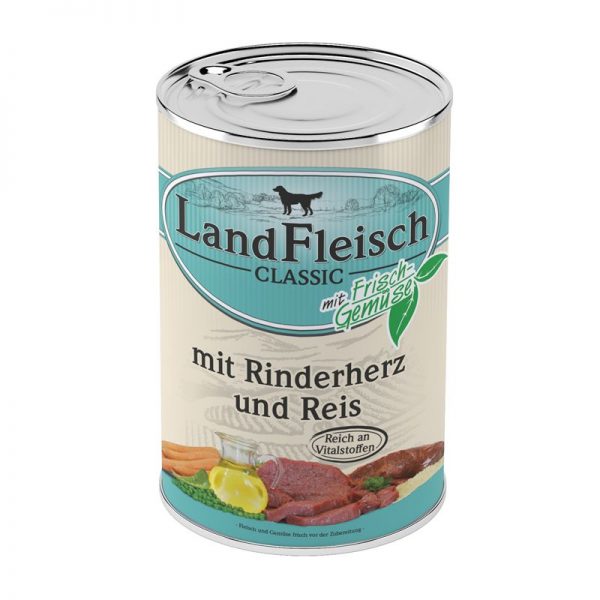 Landfleisch Dog Classic Rinderherz & Reis